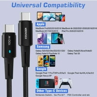 Urban USB C do USB C kabel 1,65ft 100W, USB 2. Kabel za punjenje kabela Brzi naboj za Lenovo K Plus,