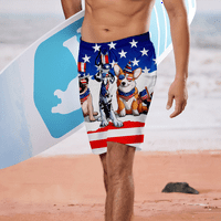 Plivanje za muškarce i dječake Dan neovisnosti Plaža, Havajski kupaći trupci muški šorceri za muškarce,