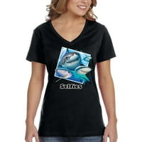 Xtrafly Odjeća Ženska morski pas Selfie Everi Bijeli Tiger Mako plava V-izrez majica