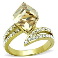 TK - IP Zlatni prsten od nehrđajućeg čelika sa gornjim kristalom u veličini šampanjca 5