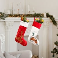 Božićne čarape za dječje poklone za kućnu zabavu Viseće ukrašavanje božićne čarape Skladištenje bombona