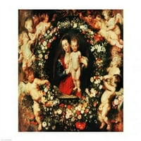 POSKAZZI BALBAL3992LARGE Djevica sa vijencem cvijeća C.1618- Poster Print Peter Paul Rubens - In. -
