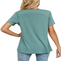 Woobling ženska majica kratki rukav majica COMFY Ljetni vrhovi Dame Elegant Dailywer Tunic Bluze Green