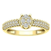 Araiya 14K žuti zlatni dijamantski prsten za klaster, veličina 8.5