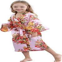 Djeca saten cvjetni kimono ogrtači cvijeće djevojke za kupaonice za vjenčanje spa zabava pokloni svadbeni