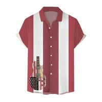 B91XZ muške košulje muške neovisnosti Dan zastava Personalizirani modni rever dugme T Košulja majica