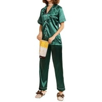 Loalirando Ženska satenska svila od pune boje Pajamas postavlja na vrhu labave pantalone jednostavne