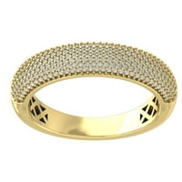 Araiya 14k Yellow Gold Diamond Wedding Bend prsten za žene, veličina 7.5