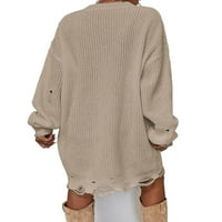 Okrugli vrat s dugim rukavima ženski džemper casual obični džemper haljine