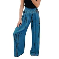 Puawkoer ženska evropska i američka ljetna modna casual plaža elastični džep visoki struk širok pantalone