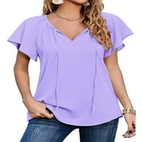 Gomelly Dame Tee Boho cvjetni vrhovi boemijske majice Žene Modni odmor Tunic BluZa majica Purple L