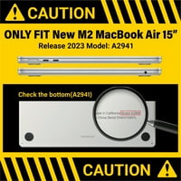 Kompatibilan s novim kućištem MacBook zraka A2941, Hard Shell CASE i poklopac tipkovnice i zaštitni ekran i tipa-c adapter za Mac Air 15.3 Chip, Avocado Green, W-AT15-AVGN + 1