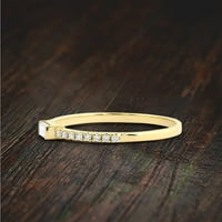 Art Deco Stackible Baguette Prsten sa moissitnim dijamantima na 10K čvrstog žutog zlata, Obećaj prsten,