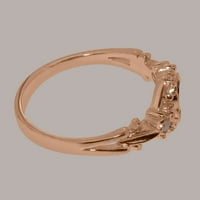 Britanska napravljena 10k Rose Gold Prirodni ružičasti turistički i kultivirani prsten za uključivanje