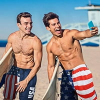 Kamo Muškarci Barracuda pliva Trunks Američka zastava Brze suhe plitke kratke hlače sa mrežastim oblogom