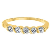 Mauli dragulji 1. Karatni dijamantni prstenovi za žene, 14K čvrsti žuto zlatni prstenovi za vjenčanje