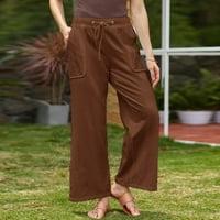 Knqrhpse Cargo Hlače Žene Žene Ležerne prilike Ležerne prilike Elastične pojaseve strugove Duge pantalone