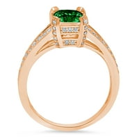 2,45ct smaragdni rez zeleni simulirani smaragd 18K ružičasto zlatni godišnjica zaručničke prstene veličine