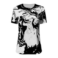 Ugradne košulje za žene grafički vrhovi kratkih rukava dolje Dressy casual bluze crni 4x
