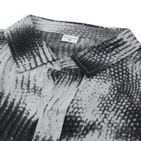 Prednji ručni muški majica Rever izrez majica kratkih rukava za odmor Ležerne prilike za ljetne košulje dolje bluza crna m