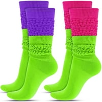 Jenpen parovi 80-ih Neonske ženske dodatne duge teške lažne čarape Extra visoke teške čarape Debele
