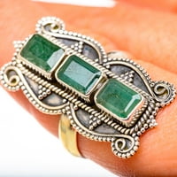 Velika zambijska smaragdna veličina prstena 8. - Ručno rađeni boho vintage nakit prsten128194