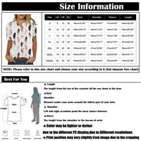 Košulje za žene Trendy tiskana majica kratkih rukava Casual moda opremljena udobnost TEE, bijela s