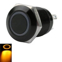 Leke LED metalni gumb Prekidač Crni trenutak 220V vodootporan IP tipka