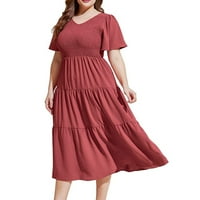 Miayilima Ljetne haljine za žene Ljeto Žensko Novo slojevito haljina s kratkim rukavima