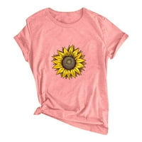 Žene Ljetne t majice Plus veličine Clearence Cute suncokret tiskani okrugli vrat Pulover Top Trendy
