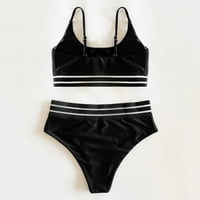 Cara Lady Women's Bikini set za ispis Neto kupaći kostim grudnjaka Pruća za kupalište Crna S