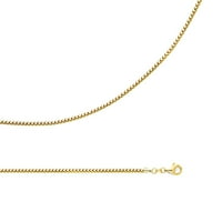 Ogrlica od pšenice Čvrsta 14K žuta zlatna lanac Franco okrugli dijamantni rez linkovi teške fancy, -