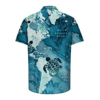 Leesechin ponude Muške majice Modni casual tipke Hawaii Ispis Isključivanje kratkih rukava bluza za