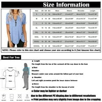V izrez Ženske majice kratki rukav Ležerne prilike pune labave bluze vrhovi sa patentnim zatvaračem