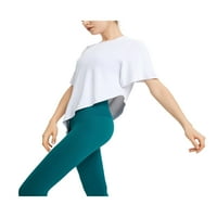 Ženska sportska majica kratkih rukava modna čvrsta boja nepravilni bočni bočni prorez joga vrhovi