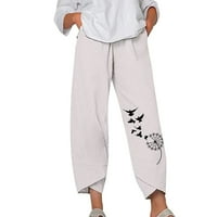 NSENDM lagane hlače za žene Ljeto, Žene Capri hlače Ležerne prilike elastične elastične visoke struke
