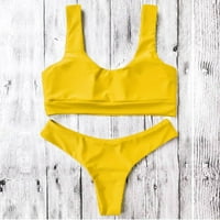 Ženski kupaći kostimi Boja Žene Push-up podstavljeni bikini modni kupaći kostim odjeću Dvije kupaće