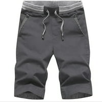 Opuštene hlače za muškarče čišćenje mens casual udobne vježbe kratke džepove elastičnih kratkih kratkih