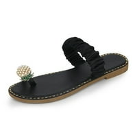 Verpetridure platforme sandale za žene Žene Biserne ravne boemske casual sandale Papuče plaže cipele