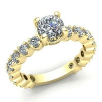 Originalna 1.5ct okrugla rez Diamond Dame Bridal Solitaire Angažova za angažman prstenasto 14k ruža,