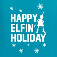 Divlji Bobby Happy Elfin Holiday Busin Božićni džemper Muškarci Grafički tee, Lagana tirkizna, srednja