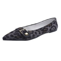 Oucaili žene stanovi klizne na ravnu cipelu leopard casual cipele prozračne šiljaste nožne plitke hodanje