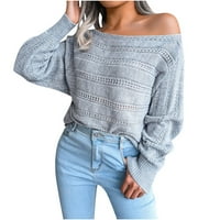 Simplmasygeni Clearence Trendi džemperi dugih rukava za žene plus veličine Ženska modna casual puni u boji Ležerni džemper sa dugim rukavima