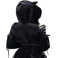 Ženske dukseve Lisenrain Y2K Gothic Punk Harajuku Drawstring Top Dukseri
