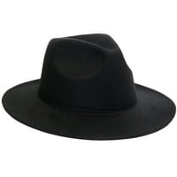 Pxiakgy bejzbol kapa Ženska zdrobljena vuna osjetila se na kapu na šeširu Panama šešir široki pod crna