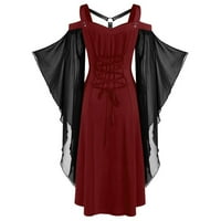 Žene Criss Cross zavojne haljine nepravilne hem kamizole gotičke ljuljačke haljine Halloween haljina