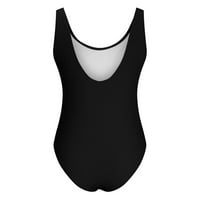 Žene plus veličina Ženska mrlja naborana Fluorescentna boja modni jednodijelni kupaći kostim crni kostim