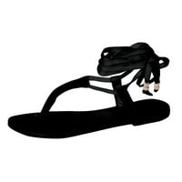 Ženske sandale gnobogi žene Ljeto Flip-Flop čipke čvrste čvrste boje ravne sandale Clark Sandales