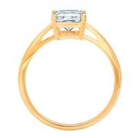 2CT smaragdni rez plavi simulirani dijamant 14k žuto zlato graviranje godišnjice Angažovanje vjenčanog