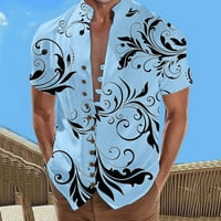 Džep majice Retro košulje muškarci na otvorenom t mens 3D digitalni tisak džepni kopč rever kratki rukav